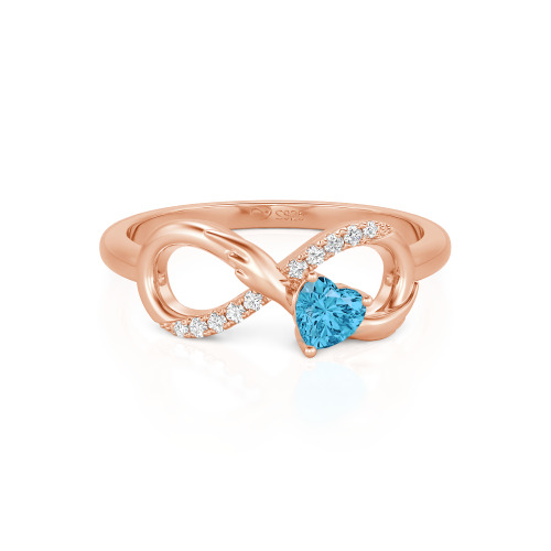Jeulia Infinity Heart Wedding Ring Angel Wings Sterling Silver