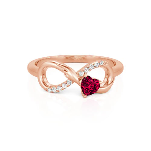 Jeulia Infinity Heart Wedding Ring Angel Wings Sterling Silver