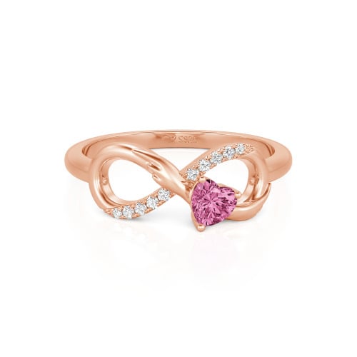 Jeulia Infinity Heart Wedding Ring Angel Wings Sterling Silver