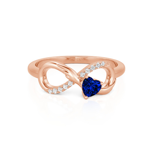 Jeulia Infinity Heart Wedding Ring Angel Wings Sterling Silver