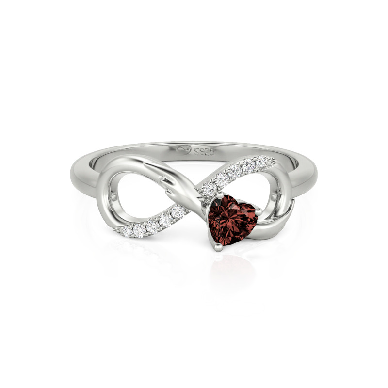 Bague Cœur En Argent 925 - Taille 47 - Occasion