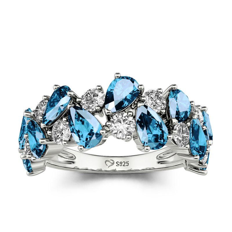 Jeulia Intricate Floral Eternity Custom Women's Wedding Band