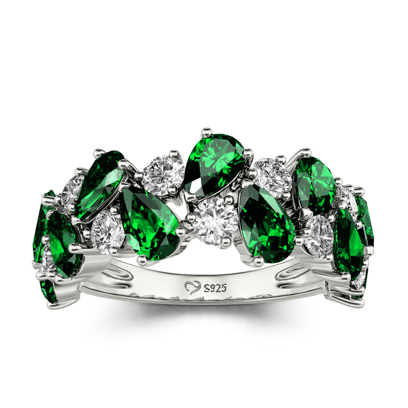 Jeulia Intricate Floral Eternity Custom Women's Wedding Band