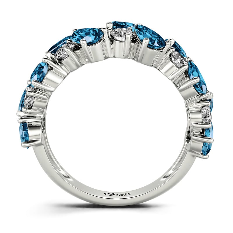 Jeulia Intricate Floral Eternity Custom Women's Wedding Band