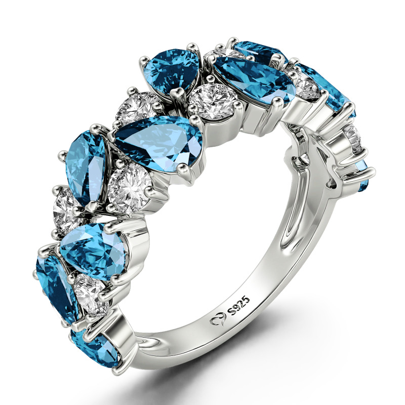 Jeulia Intricate Floral Eternity Custom Women's Wedding Band