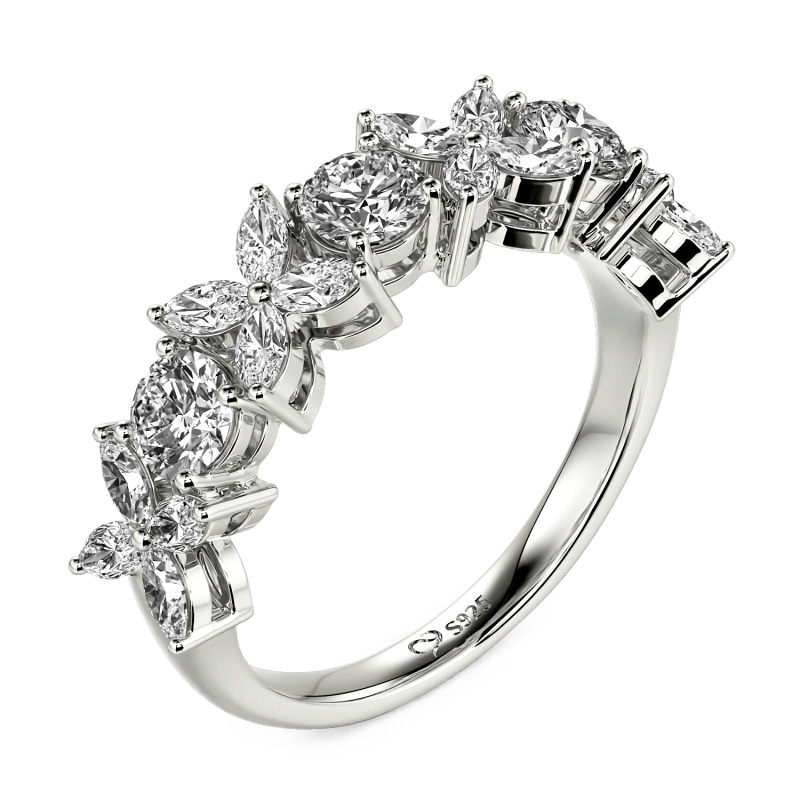 Jeulia Olivetta Anillo Mariposa en Racimo Personalizado para Mujer