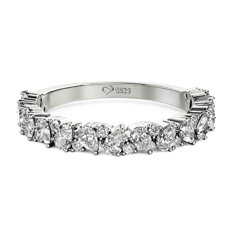 Jeulia Classic Leaf Custom Women's Half Eternity Band