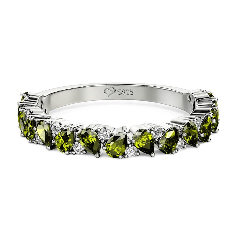 Jeulia Alianza de Boda Eternidad Hoja Clásica Personalizada para Mujer