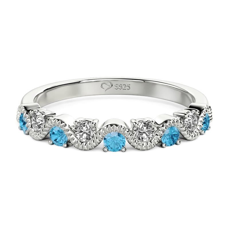 Jeulia Custom Simple Wave Wedding Band