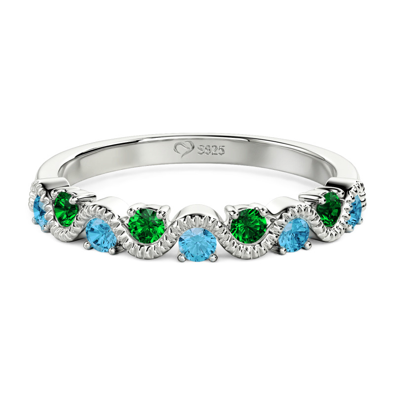 Jeulia Custom Simple Wave Wedding Band