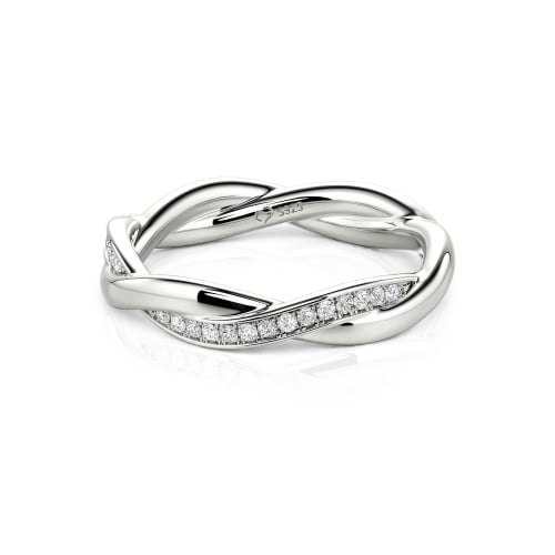 Jeulia Twist Custom Wedding Band for Women Sterling Silver