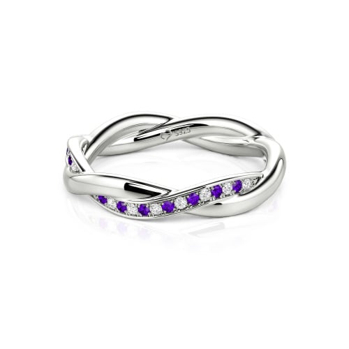 Jeulia Twist Custom Wedding Band for Women Sterling Silver