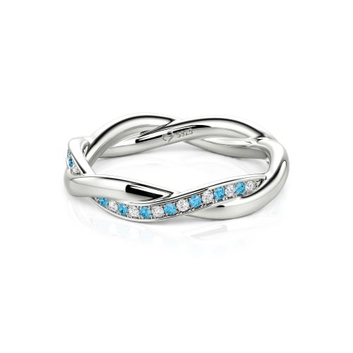 Jeulia Twist Custom Wedding Band for Women Sterling Silver