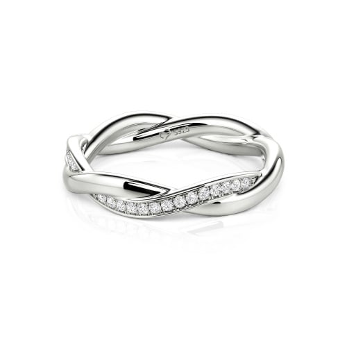 Jeulia Twist Custom Wedding Band for Women Sterling Silver
