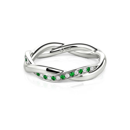 Jeulia Twist Custom Wedding Band for Women Sterling Silver