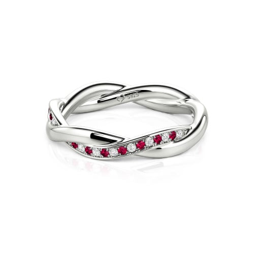 Jeulia Twist Custom Wedding Band for Women Sterling Silver