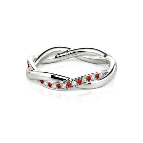 Jeulia Twist Custom Wedding Band for Women Sterling Silver