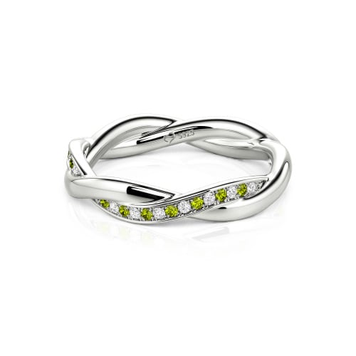Jeulia Twist Custom Wedding Band for Women Sterling Silver