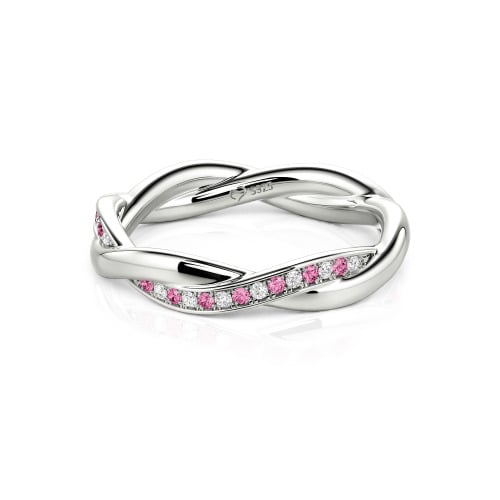 Jeulia Twist Custom Wedding Band for Women Sterling Silver