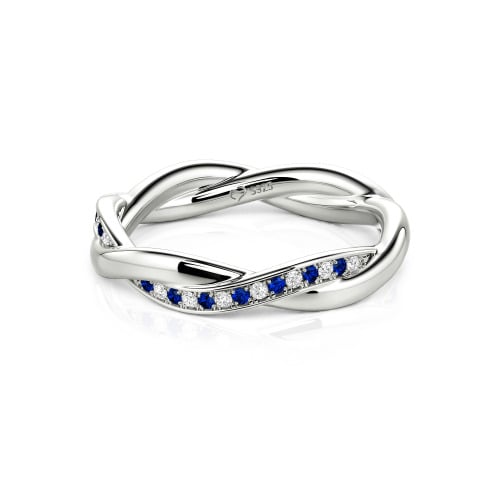 Jeulia Twist Custom Wedding Band for Women Sterling Silver