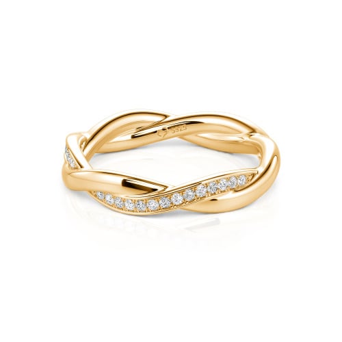 Jeulia Twist Custom Wedding Band for Women Sterling Silver