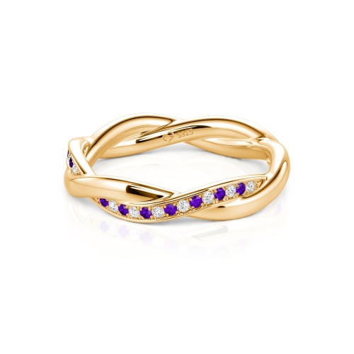 Jeulia Twist Custom Wedding Band for Women Sterling Silver