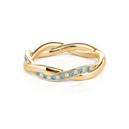 Jeulia Twist Custom Wedding Band for Women Sterling Silver