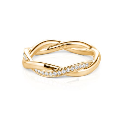 Jeulia Twist Custom Wedding Band for Women Sterling Silver