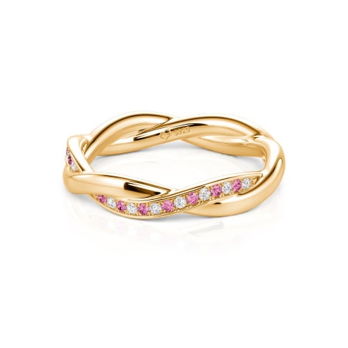 Jeulia Twist Custom Wedding Band for Women Sterling Silver