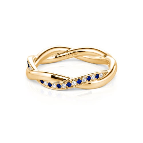 Jeulia Twist Custom Wedding Band for Women Sterling Silver