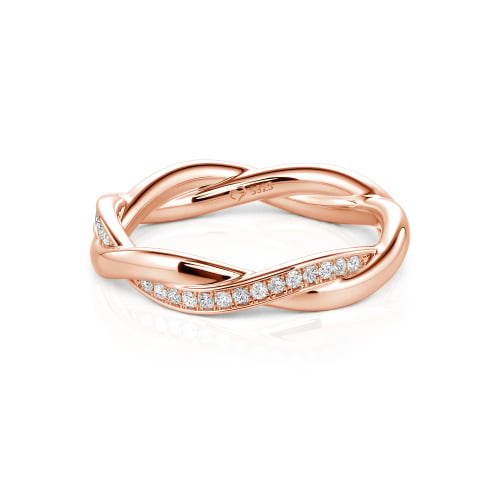 Jeulia Twist Custom Wedding Band for Women Sterling Silver