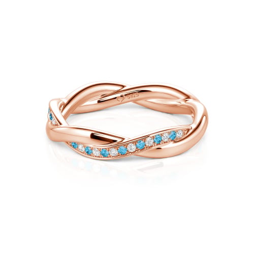 Jeulia Twist Custom Wedding Band for Women Sterling Silver