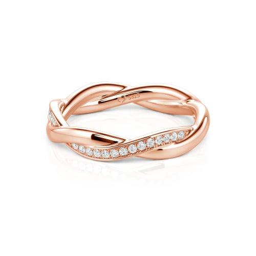 Jeulia Twist Custom Wedding Band for Women Sterling Silver