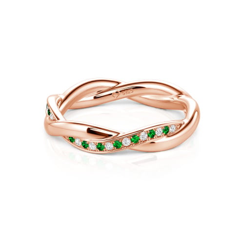 Jeulia Twist Custom Wedding Band for Women Sterling Silver