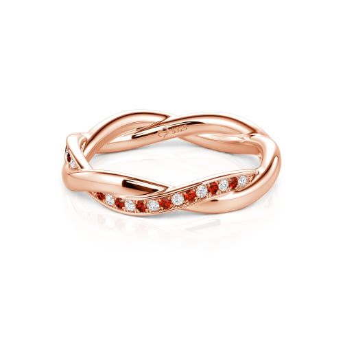 Jeulia Twist Custom Wedding Band for Women Sterling Silver