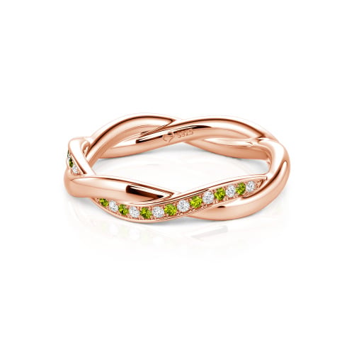 Jeulia Twist Custom Wedding Band for Women Sterling Silver