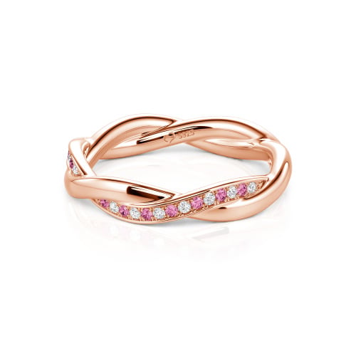 Jeulia Twist Custom Wedding Band for Women Sterling Silver