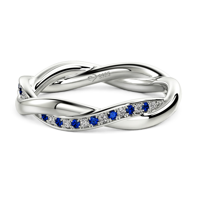 Jeulia Twist Custom Wedding Band for Women Sterling Silver