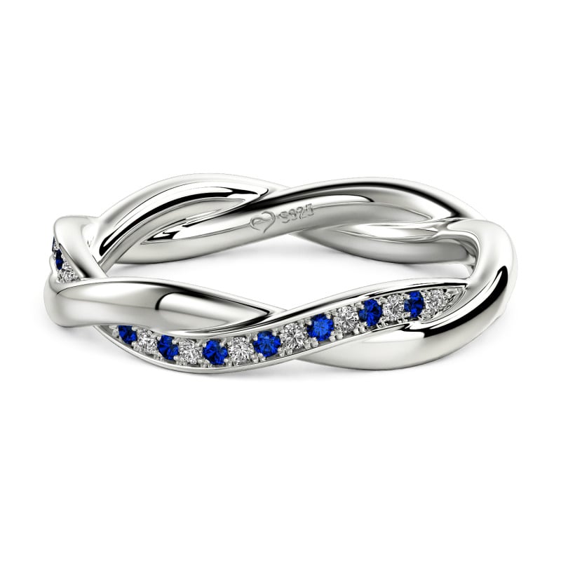 Jeulia Twist Custom Wedding Band for Women Sterling Silver