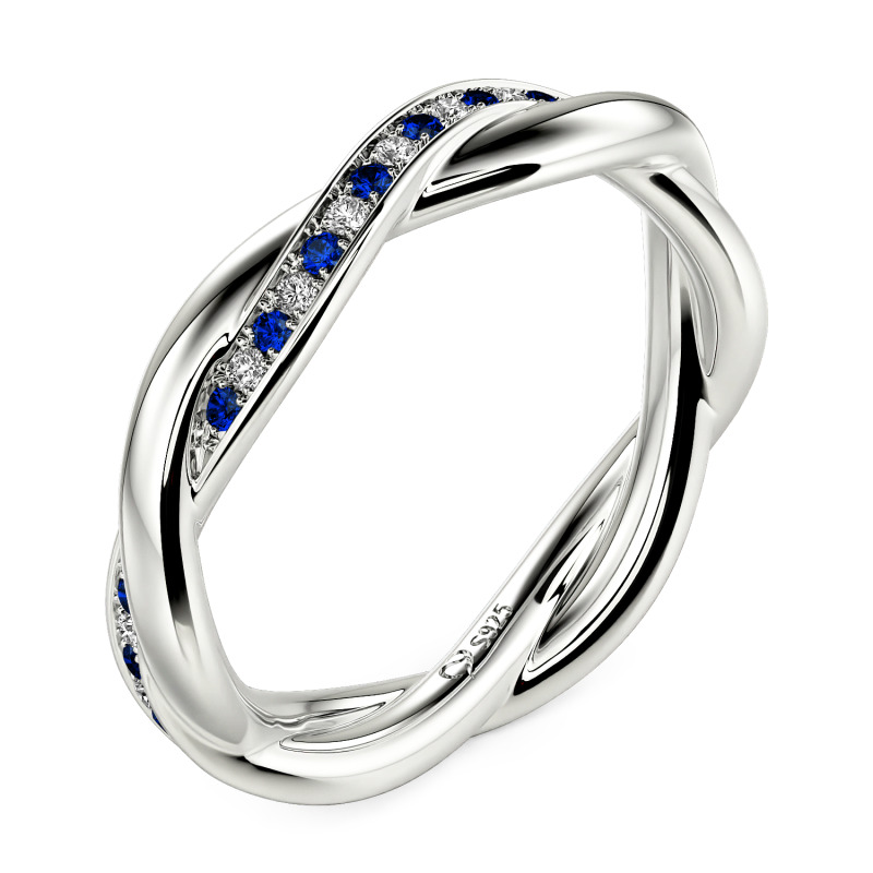 Jeulia Twist Custom Wedding Band for Women Sterling Silver