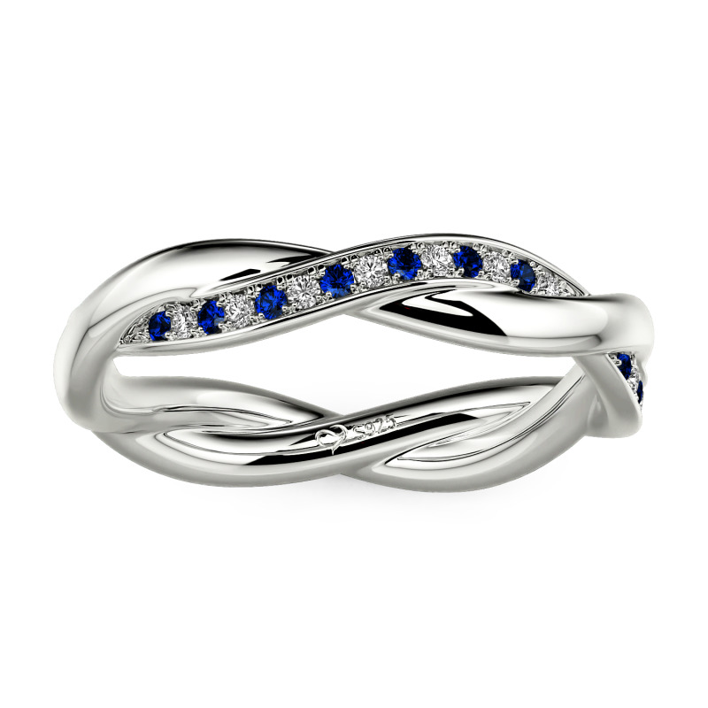 Jeulia Twist Custom Wedding Band for Women Sterling Silver