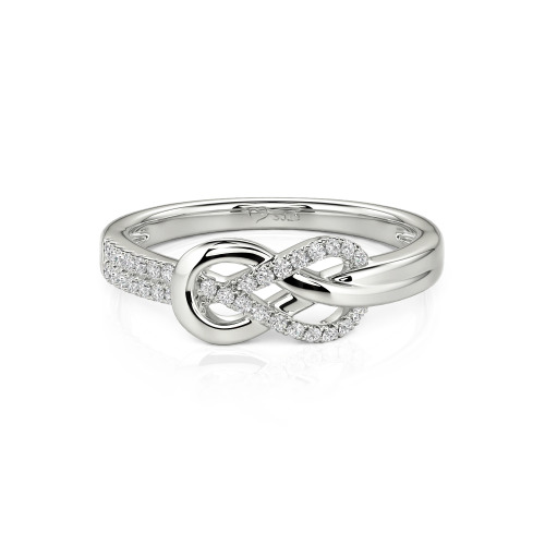 Jeulia Knot Twist Simple Custom Half Eternity Ring
