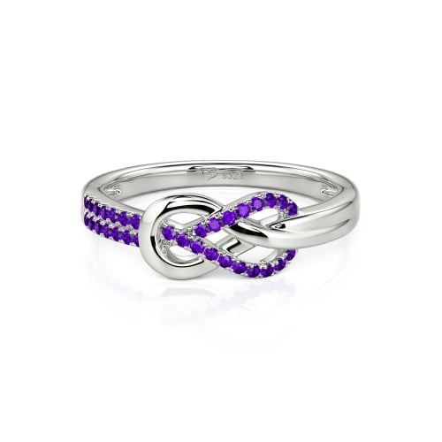 Jeulia Knot Twist Simple Custom Half Eternity Ring
