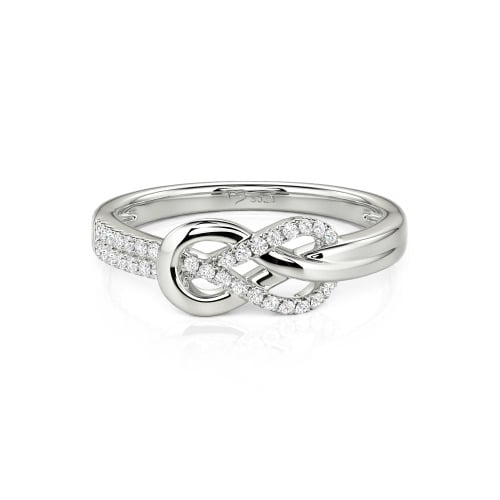 Jeulia Knot Twist Simple Custom Half Eternity Ring