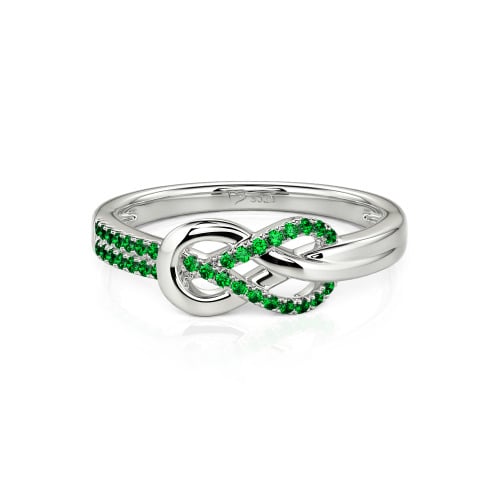 Jeulia Knot Twist Simple Custom Half Eternity Ring