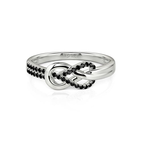 Jeulia Knot Twist Simple Custom Half Eternity Ring