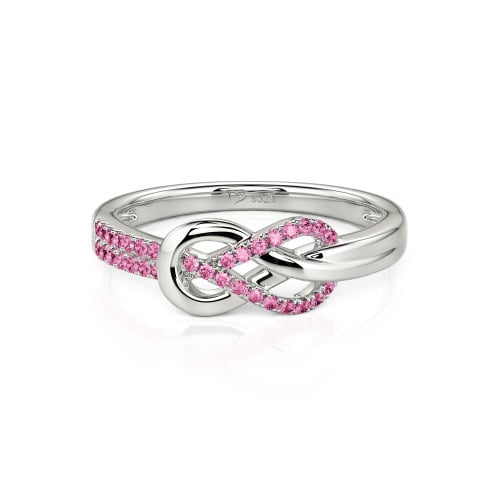 Jeulia Knot Twist Simple Custom Half Eternity Ring