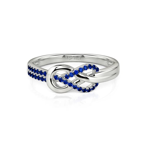 Jeulia Knot Twist Simple Custom Half Eternity Ring