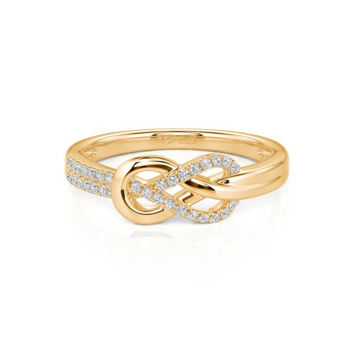 Jeulia Knot Twist Simple Custom Half Eternity Ring