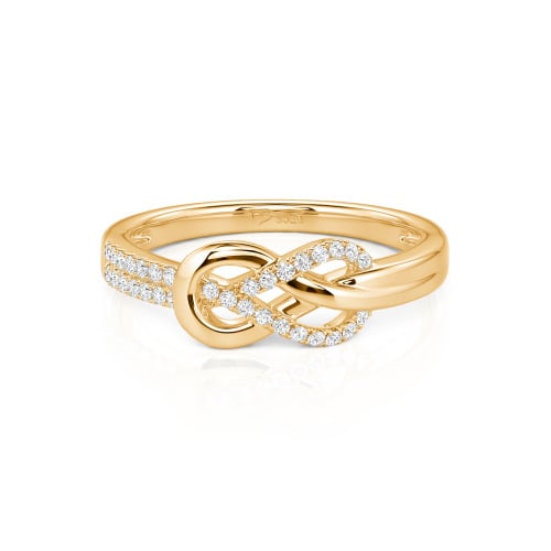 Jeulia Knot Twist Simple Custom Half Eternity Ring